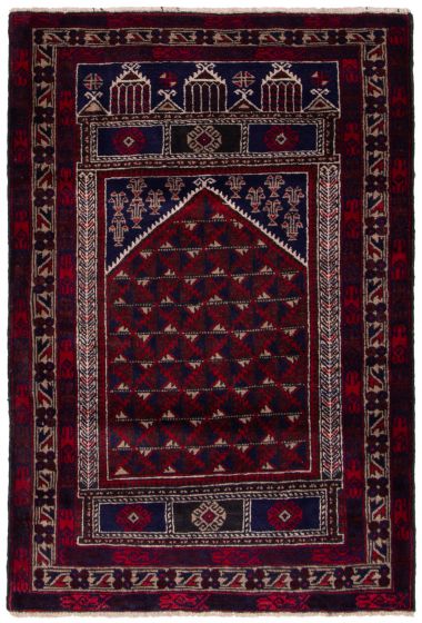 Afghan Teimani 3'2" x 4'10" Hand-knotted Wool Rug 