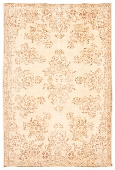 Turkish Antalya Vintage 7'1" x 10'6" Hand-knotted Wool Rug 