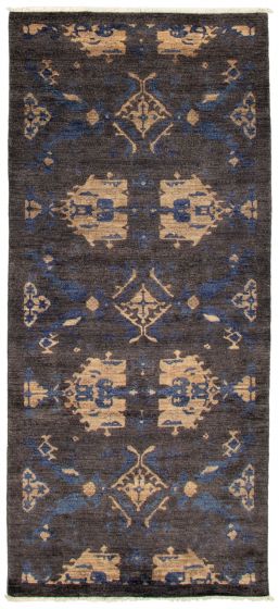 Pakistani Lahore Finest Collection 3'11" x 9'0" Hand-knotted Wool Rug 