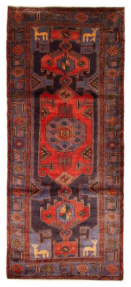 Persian Style 4'3" x 9'11" Hand-knotted Wool Runner Rug 