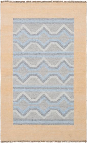 Turkish Izmir FW 5'0" x 8'0" Flat-Weave Wool Kilim 