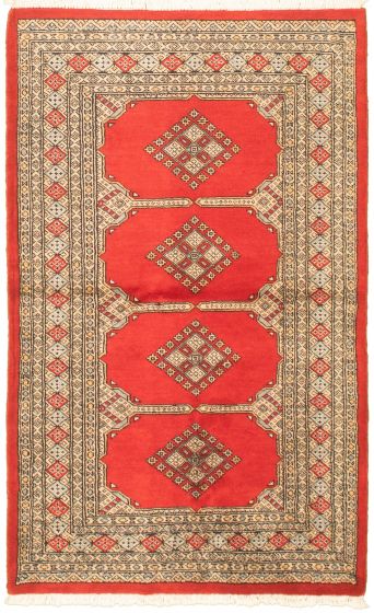 Pakistani Finest Peshawar Bokhara 3'1" x 5'2" Hand-knotted Wool Rug 