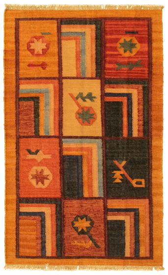 Turkish Sundance 3'1" x 5'2" Flat-Weave Wool Kilim 