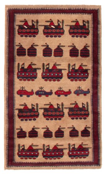Afghan Rare War 2'9" x 4'8" Hand-knotted Wool Rug 