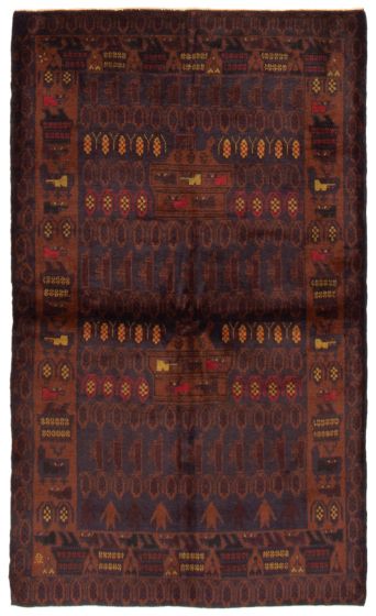 Afghan Rare War 3'11" x 6'5" Hand-knotted Wool Rug 