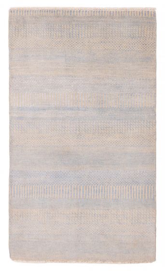 Indian Silk Shadow 3'0" x 5'1" Hand-knotted Wool & Silk Blend Rug 