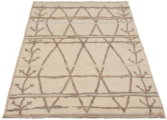 Indian Tangier 4'10" x 7'9" Hand-knotted Wool Rug 