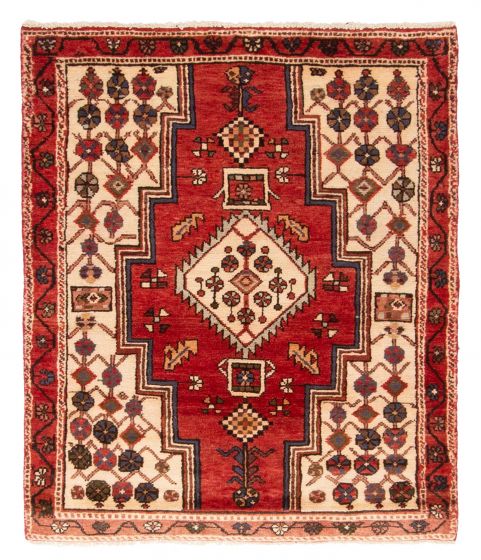 Persian Style 3'4" x 4'2" Hand-knotted Wool Rug 