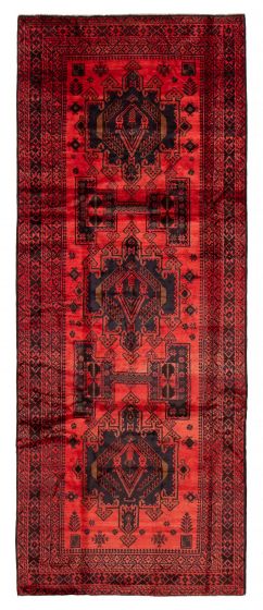Afghan Teimani 4'11" x 12'4" Hand-knotted Wool Rug 