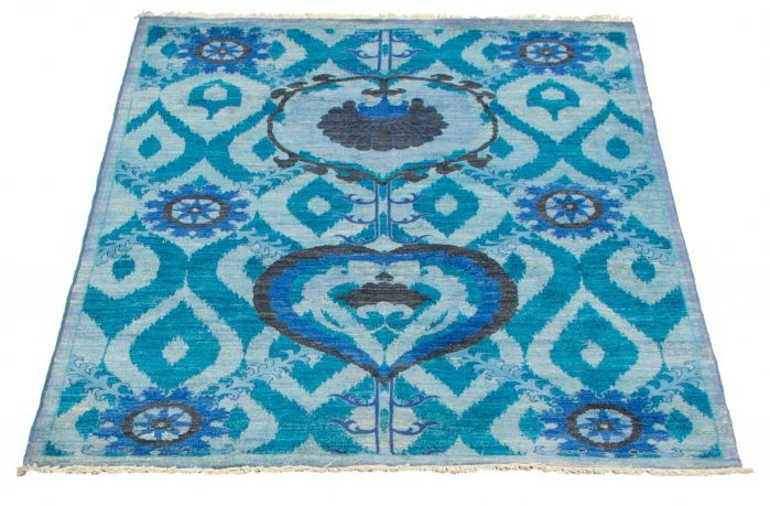 Pakistani Lahore Finest Collection 4'3" x 6'3" Hand-knotted Wool Rug 