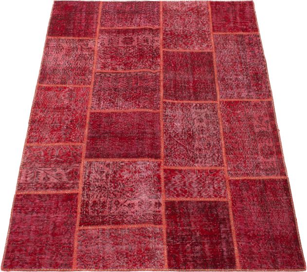 Turkish Color Transition Patchwork I 5'7" x 7'8" Hand-knotted Wool Rug 
