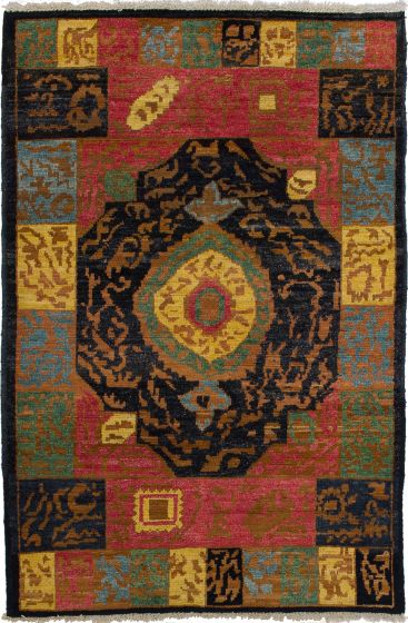 Indian Shalimar 4'3" x 6'5" Hand-knotted Wool Rug 