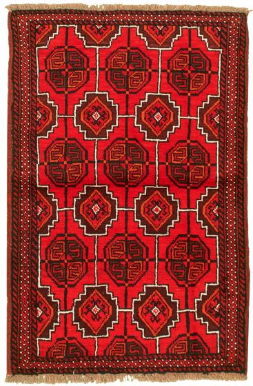 Afghan Akhjah 3'6" x 5'6" Hand-knotted Wool Rug 