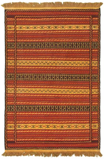 Turkish Ottoman Kashkoli 3'3" x 5'0" Flat-Weave Wool Tapestry Kilim 