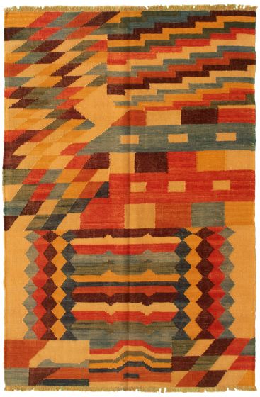 Turkish Sundance 4'0" x 6'3" Flat-Weave Wool Kilim 