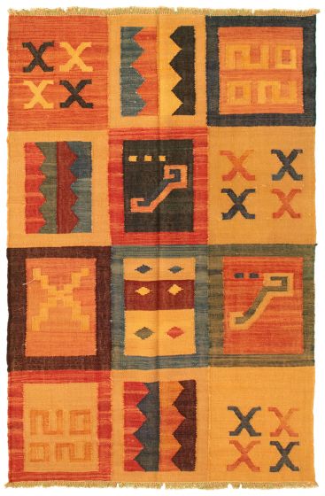Turkish Sundance 4'0" x 6'2" Flat-Weave Wool Kilim 