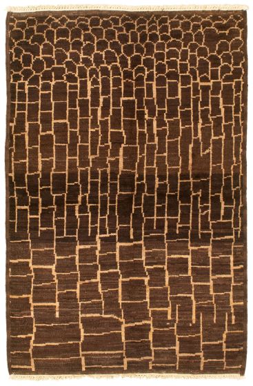 Indian Tangier 4'1" x 5'10" Hand-knotted Wool Rug 