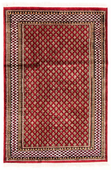 Indian Kashmir 4'0" x 5'11" Hand-knotted Silk Rug 