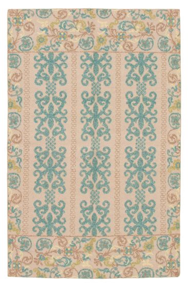 Indian Tamar I 5'6" x 8'6" Flat-Weave Wool Tapestry Kilim 