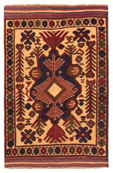 Afghan Tajik Caucasian 3'0" x 4'8" Hand-knotted Wool Rug 