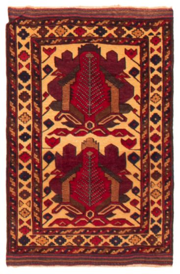 Afghan Tajik Caucasian 2'9" x 4'2" Hand-knotted Wool Rug 