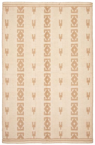 Indian Palas Denizli 5'4" x 8'2" Flat-Weave Jute Kilim 