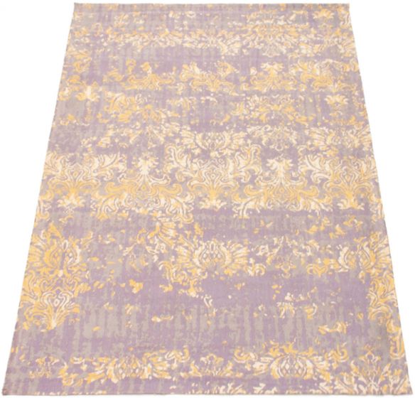 Indian Collage 5'3" x 7'10" Handmade Chenille Rug 