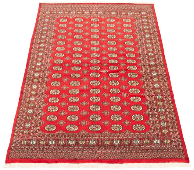 Pakistani Finest Peshawar Bokhara 6'0" x 9'0" Hand-knotted Wool Rug 