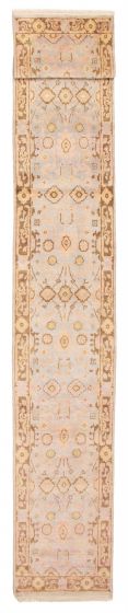 Indian Modern Oushak 2'5" x 19'5" Hand-knotted Wool Runner Rug 