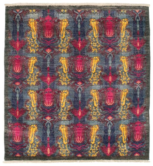 Pakistani Lahore Finest Collection 4'0" x 4'2" Hand-knotted Wool Rug 