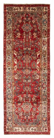 Persian Style 3'10" x 10'8" Hand-knotted Wool Runner Rug 