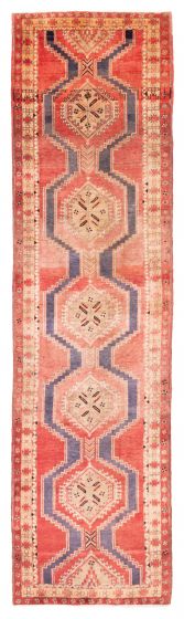 Persian Style 3'5" x 13'6" Hand-knotted Wool Runner Rug 
