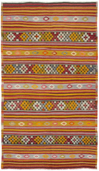 Turkish Kashkoli FW 5'11" x 10'5" Flat-Weave Wool Kilim 