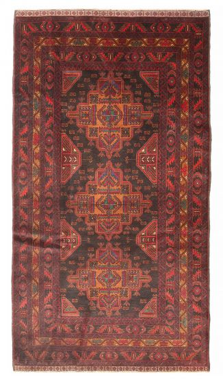Afghan Teimani 3'7" x 6'7" Hand-knotted Wool Rug 