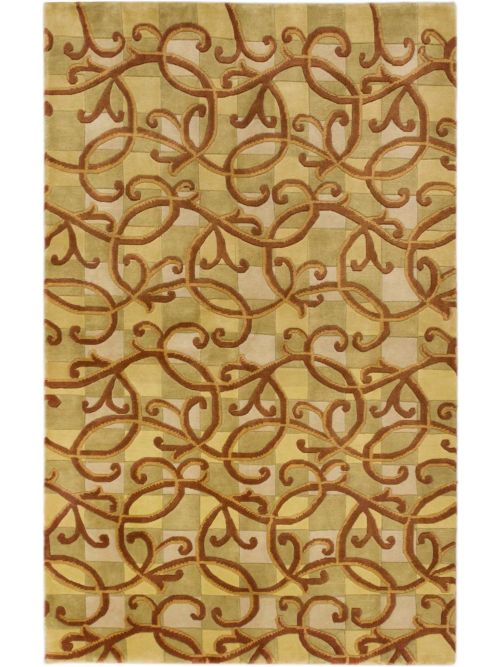Nepal Aurora 5'0" x 8'0" Hand-knotted Wool Rug 