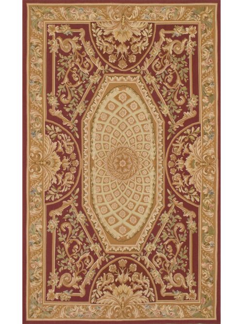 Chinese French Tapestry 4'10" x 8'1" Hand-knotted Wool Tapestry Kilim 