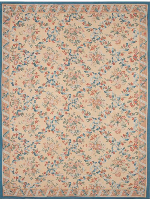 Chinese French Tapestry 11'0" x 14'0" Hand Woven Wool Tapestry Kilim 
