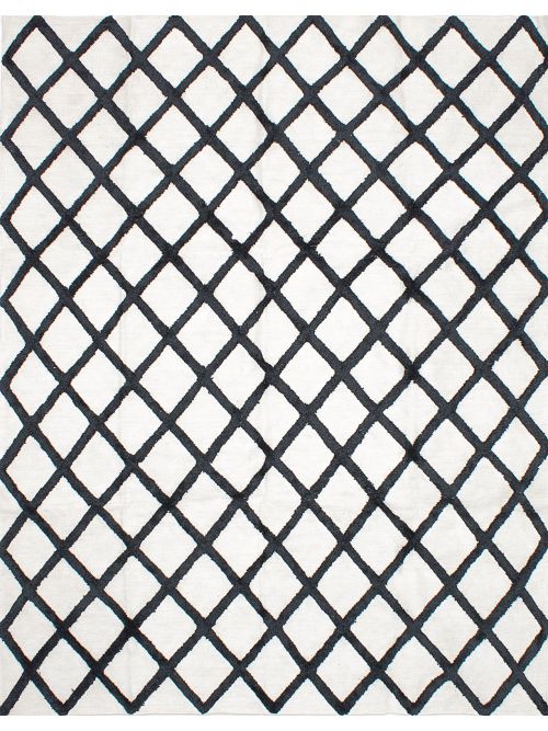 Indian Cambridge 7'9" x 9'11" Flat-Weave Silk Kilim 