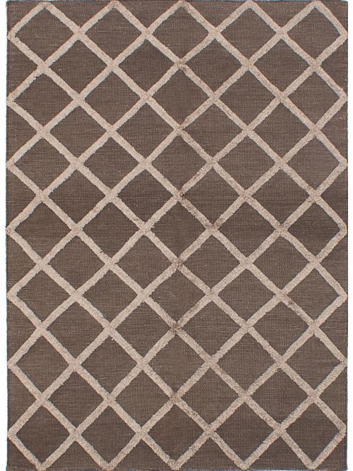 Indian Cambridge 5'1" x 7'1" Flat-Weave Silk Kilim 