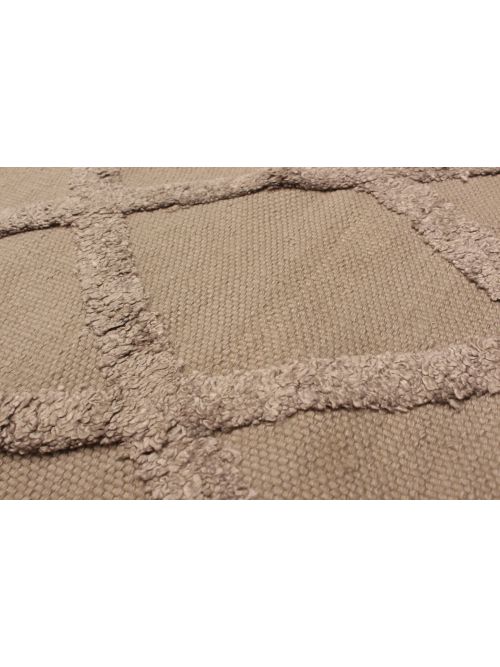 Indian Cambridge 5'0" x 8'0" Flat-weave Silk Dark Khaki Kilim