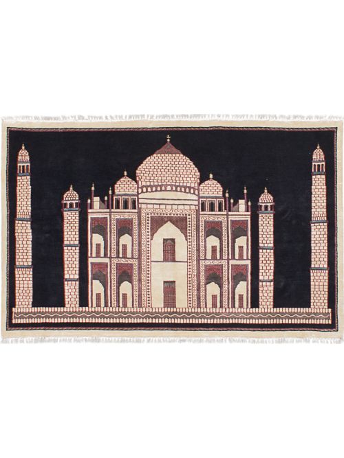 Indian Kashmir 3'0" x 5'0" Hand-knotted Silk Rug 