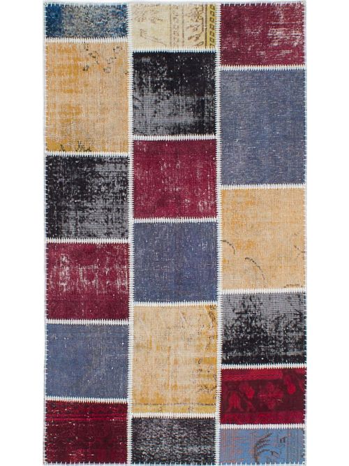 Turkish Color Transition Patchwork I 3'11" x 7'1" Hand-knotted Wool Rug 
