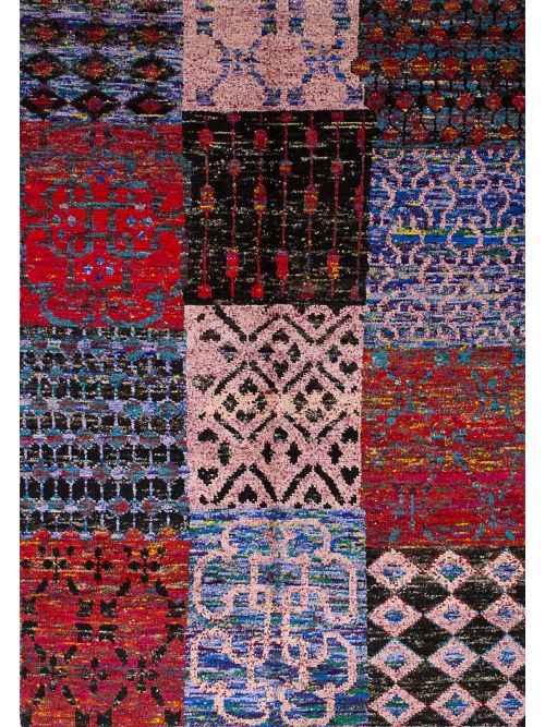 Indian Sari Silk 5'1" x 7'6" Hand-knotted Silk Rug 