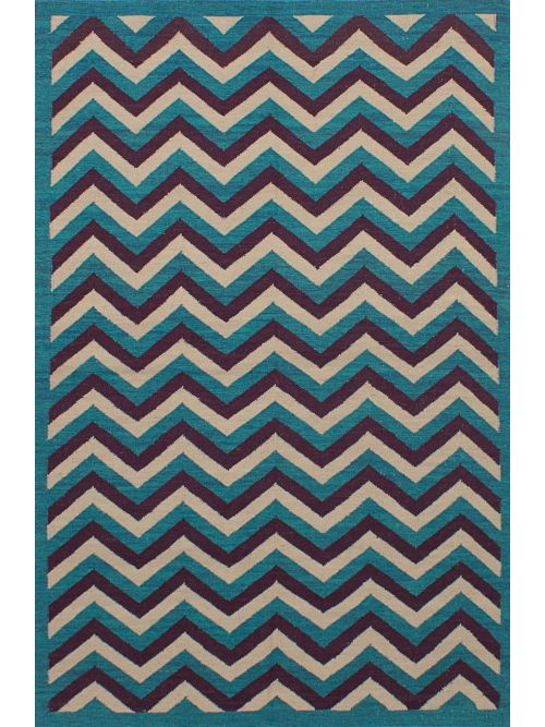 Turkish Izmir FW 5'1" x 7'10" Flat-Weave Wool Kilim 