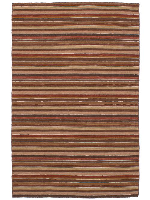 Indian Manhattan 5'0" x 7'10" Flat-Weave Wool Kilim 