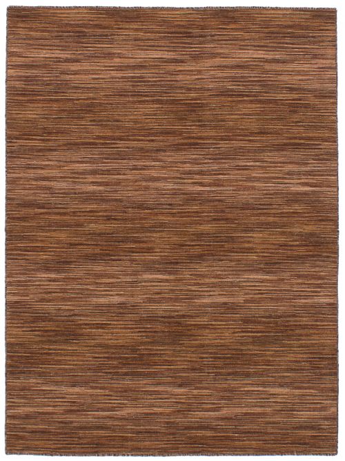 Indian Manhattan 4'8" x 6'6" Flat-Weave Wool Kilim 