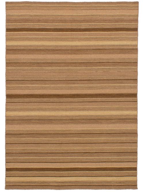 Indian Manhattan 4'8" x 6'8" Flat-Weave Wool Kilim 