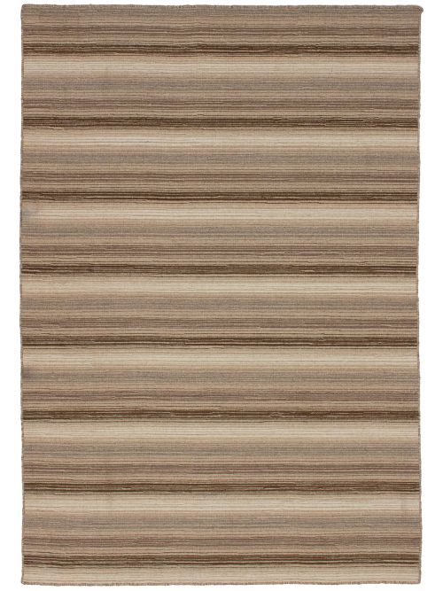 Indian Manhattan 4'7" x 6'8" Flat-Weave Wool Kilim 