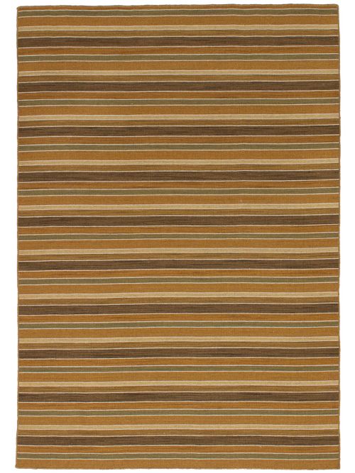 Indian Manhattan 4'7" x 6'7" Flat-Weave Wool Kilim 