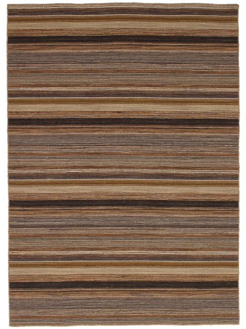 Indian Manhattan 4'7" x 6'7" Flat-Weave Wool Kilim 